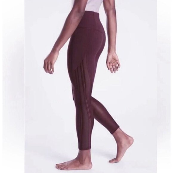 Athleta Shakti Mesh 7/8 Tight Womens Size XL Spiced Cabernet Leggings Athleisure - Picture 2 of 13